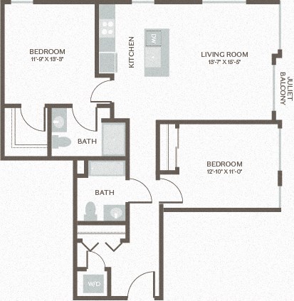 Maris Seattle, WA Two Bed Two Bath 7 1077 SF